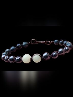 Handcrafted Oxidized Copper Wire Wrap Bracelet